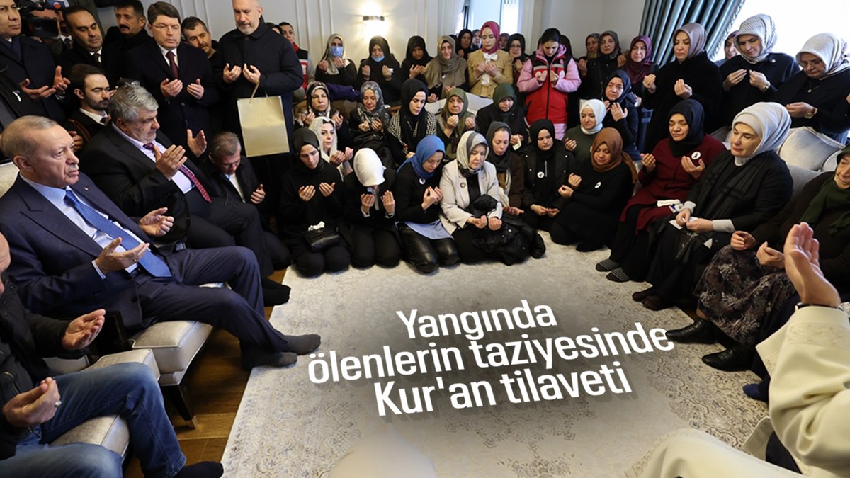 Cumhurbaşkanı Erdoğan Bolu’daki taziye ziyaretinde Kur’an-ı Kerim okudu