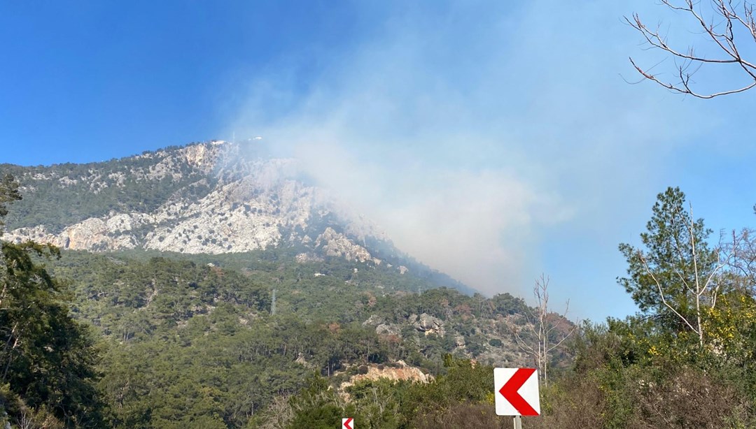 Antalya’da orman yangını: Kuvvetli rüzgar ekipleri zorluyor
